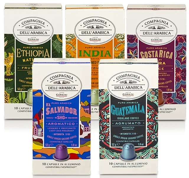 50 Nespresso* Original compatible capsules + 2 espresso glasses - CORSINI