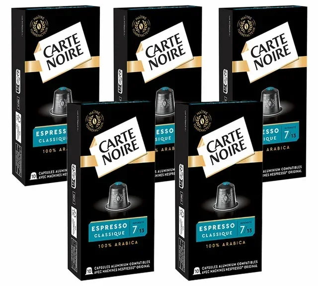 50 Nespresso* Original Compatible Capsules Espresso Classic No.7 - CARTE NOIRE