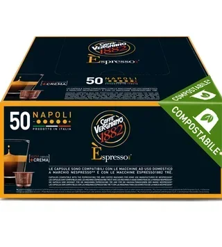 50 cápsulas compatibles con Nespresso* Original, variedad Napoli, para uso profesional - CAFFE VERGNANO.