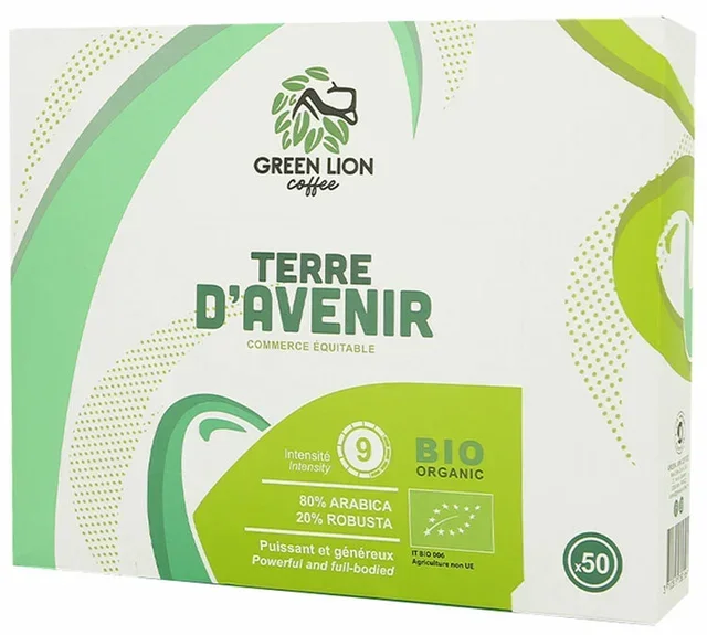 50 kapslar kompatibla med Nespresso* Pro Terre d'avenir Ekologisk Rättvis Handel – GREEN LION COFFEE
