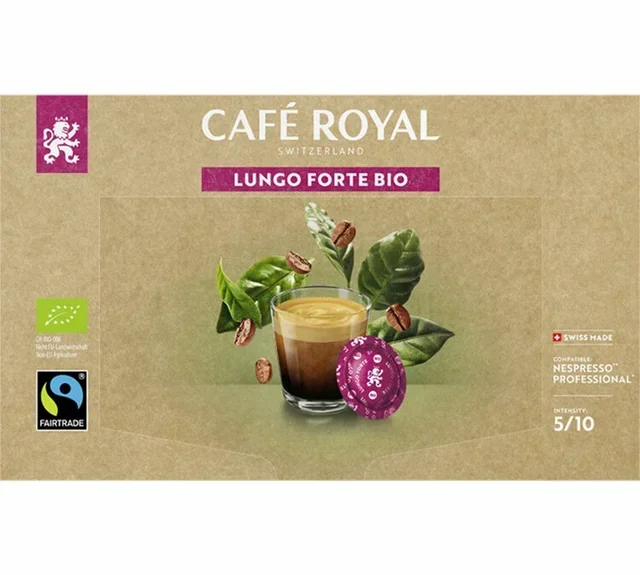 50 Nespresso* Pro Lungo Forte Bio capsules - Fairtrade - CAFE ROYAL
