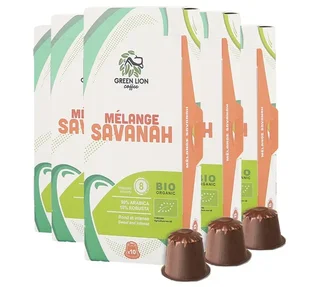 50 Organic Nespresso* Original Compatible Capsules Le Mélange Savannah - GREEN LION COFFEE