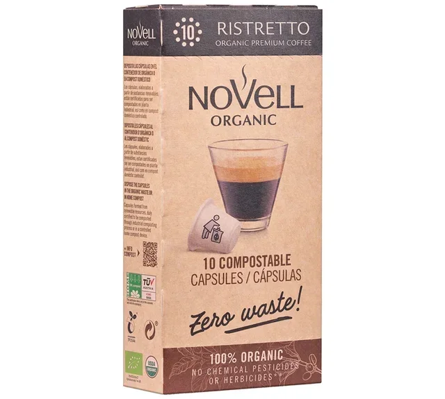 50 NOVELL капсула Ristretto Bio, компатибилне са Nespresso* апаратима, за професионалце