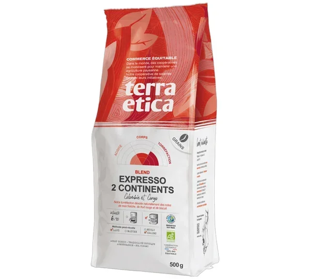 Café em Grão 500g - Espresso Bio 2 Continentes - TERRA ETICA