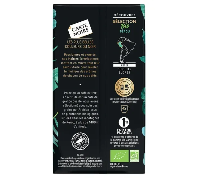 500 g - Whole Bean - Organic Peru Coffee - BLACK CARD