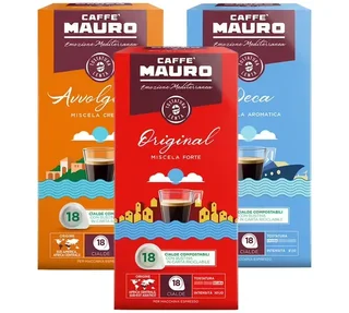 54 kapslar ESE – Smakprov på kaffesorter med en intensiv smak – CAFFE MAURO