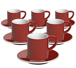 6 Tazas y platillos de espresso Bond 8 cl Rojo - Loveramics