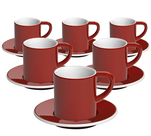 6 Tazas y platillos de espresso Bond 8 cl Rojo - Loveramics