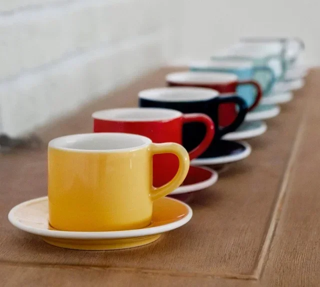 6 Tazas y platillos de espresso Bond 8 cl Rojo - Loveramics
