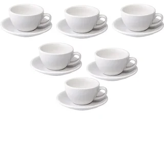 6 Tasses et Sous-tasses Cappuccino Egg 20 cl Blanc - Loveramics