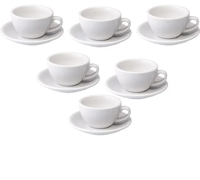 6 Tazas y Platillos Cappuccino Egg 20 cl Blanco - Loveramics