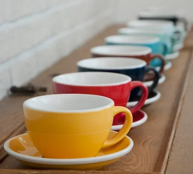 6 Tazas de capuchino y platillos Egg 20 cl River Blue - Loveramics