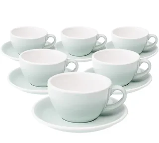 6 Tazas de capuchino y platillos Egg 20 cl River Blue - Loveramics