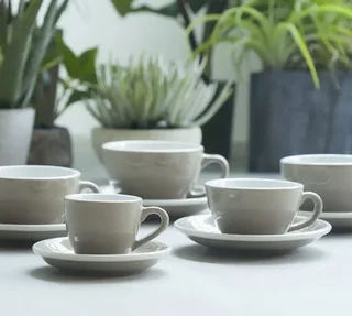 6 Tazas de capuchino y platillos Egg 20 cl River Blue - Loveramics