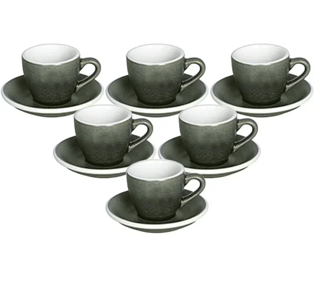 Комплект 6 чаши Espresso 80 ml + 6 блюдца - Forest - Loveramics