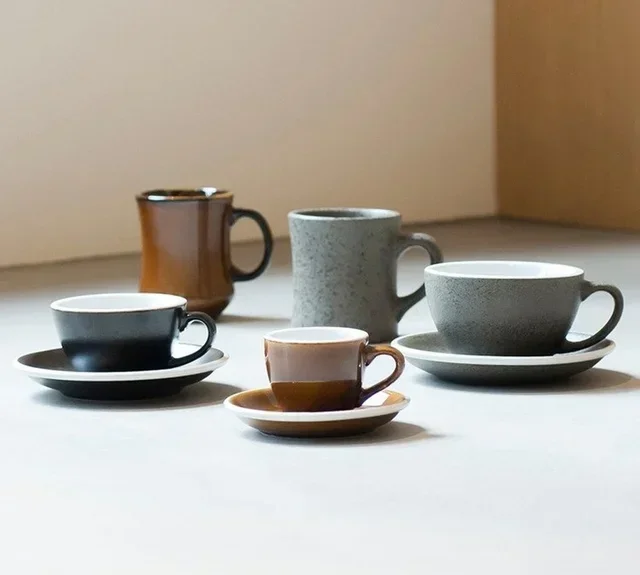 6 Cappuccino-Tassen und 6 passende Untertassen, 20 cl, Schwarz – Loveramics