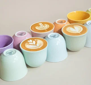 6 Prägen Kaffeetassen 150 ml Zellanblau - LOVERAMICS