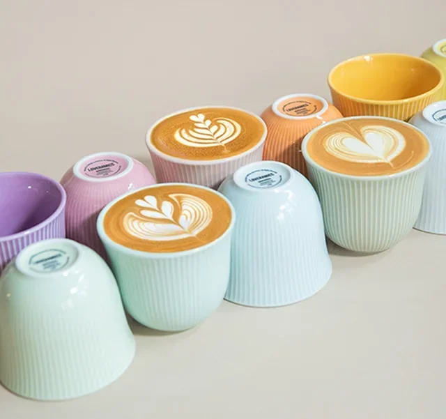 6 Prägen Kaffeetassen 150 ml Zellanblau - LOVERAMICS