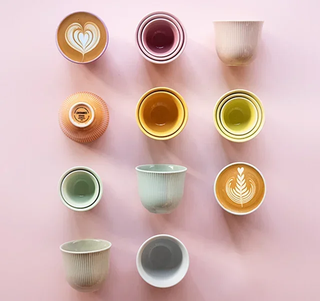 6 Prägen Kaffeetassen 150 ml Zellanblau - LOVERAMICS