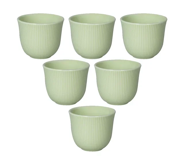 6 Chávenas de café em relevo 150 ml Verde - LOVERAMICS