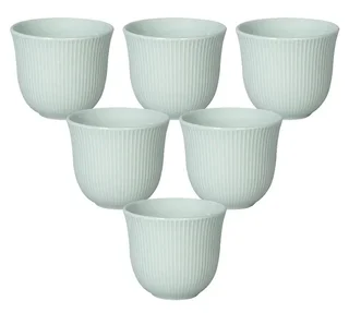 6 Chávenas de café em relevo 250 ml azul celadão - LOVERAMICS