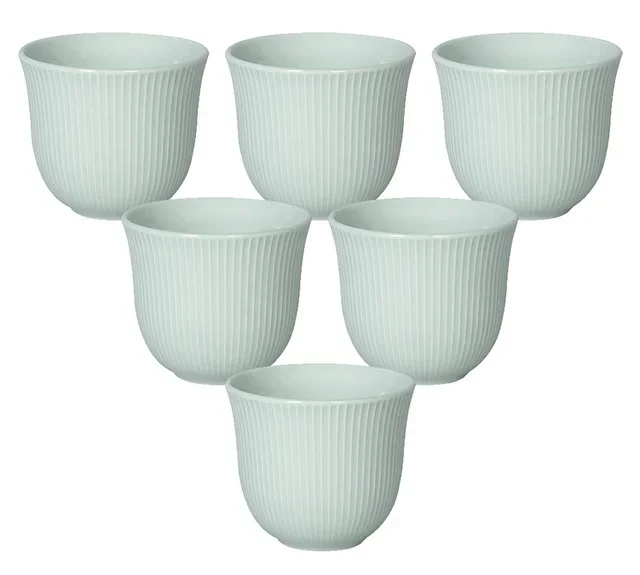 6 Chávenas de café em relevo 250 ml azul celadão - LOVERAMICS