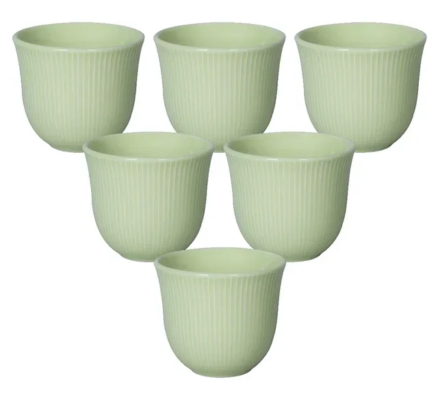 6 Chávenas de café em relevo 250 ml verde - LOVERAMICS