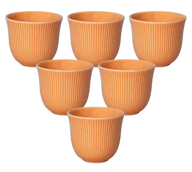 6 Chávenas de café estampadas 250 ml laranja - LOVERAMICS