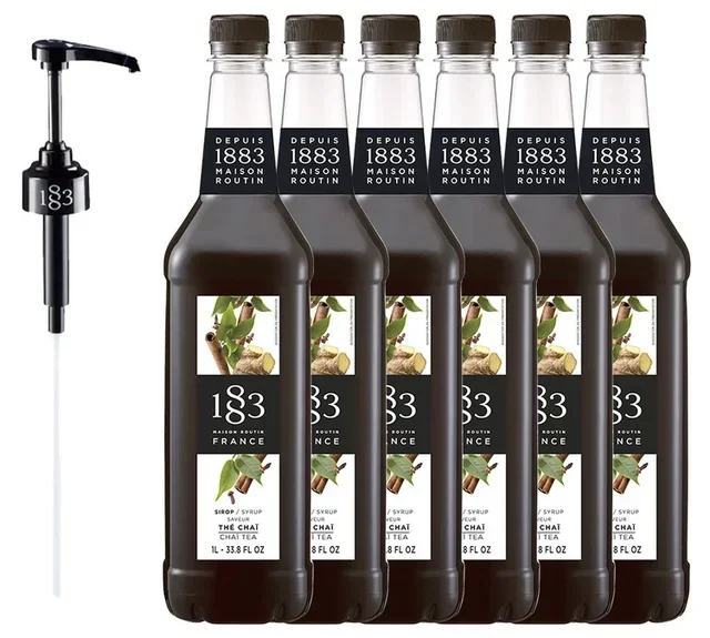 Pack 6 Jarabes Té Chai 1883 ROUTIN - 6x1L + Bomba Dosificadora
