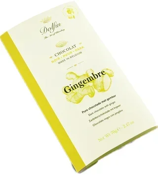 60% Dark Chocolate Bar with Ginger - 70 g - DOLFIN