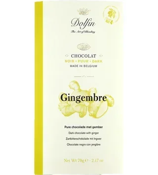60% Dark Chocolate Bar with Ginger - 70 g - DOLFIN