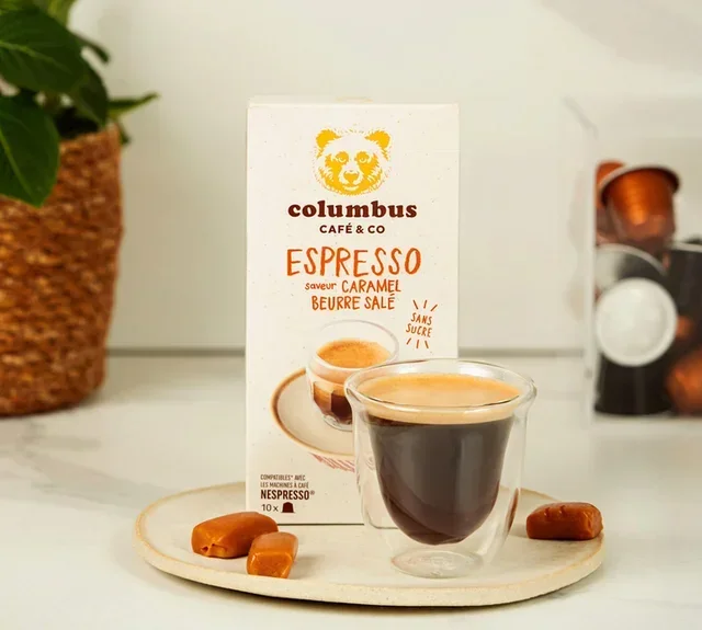 60 Cápsulas Nespresso® Compatibles Espresso Caramelo Mantequilla Salada - COLUMBUS CAFE &amp; CO