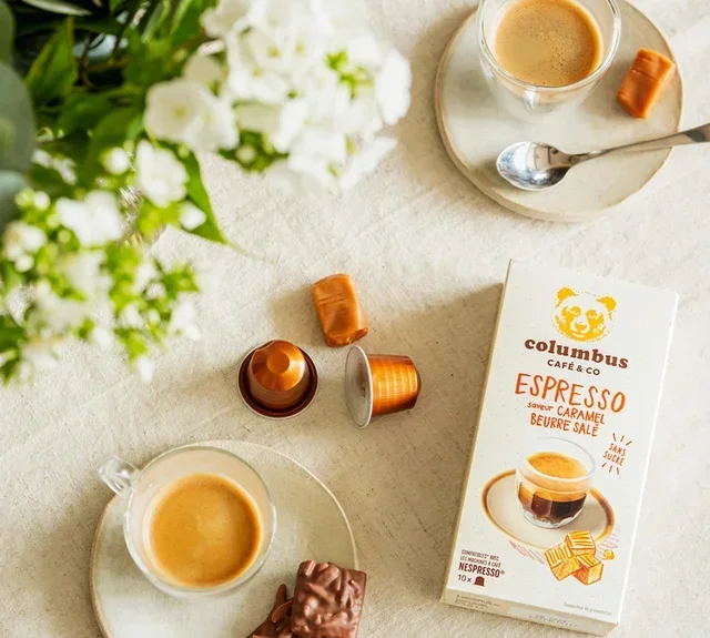 60 Salted Caramel Butter Espresso Capsules Nespresso® Compatible - COLUMBUS CAFE &amp; CO