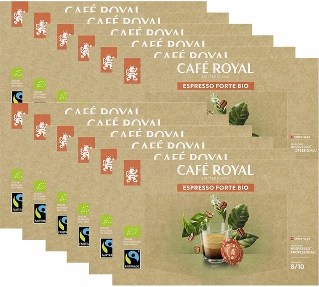 600 Nespresso® Compatible Capsules Pro Espresso Forte Bio - Fairtrade - CAFE ROYAL Office Pods