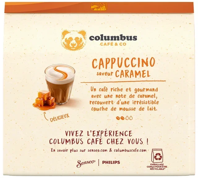 8 κάψουλες Senseo Columbus Καραμέλα Καπουτσίνο - SENSEO