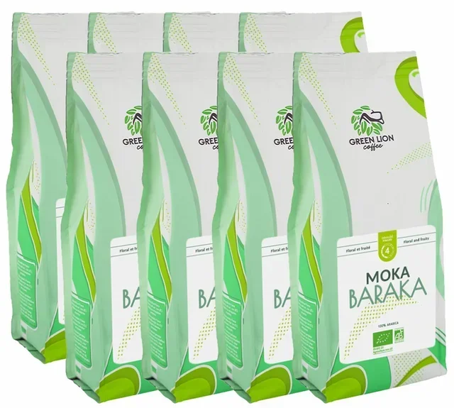 8 kg – Bio-Kaffeebohnen Moka Baraka – GREEN LION COFFEE