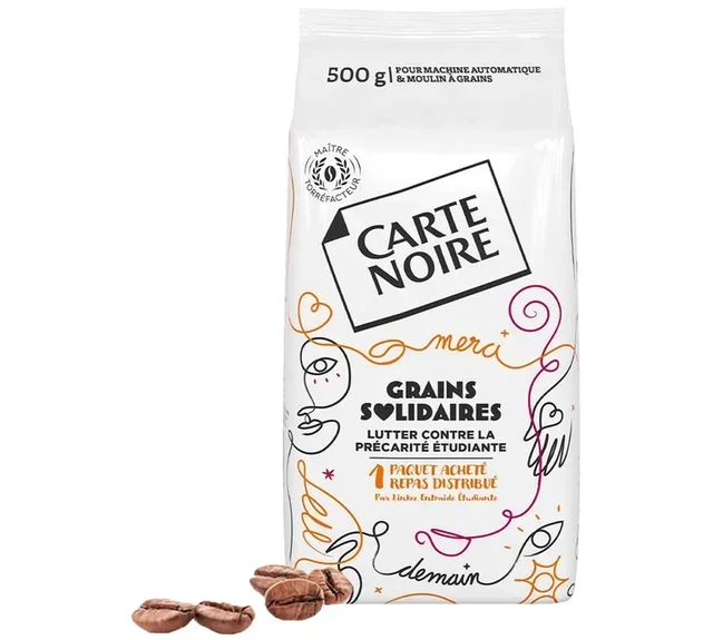 8 kg - Café em grão profissional - Grãos Solidários CARTE NOIRE