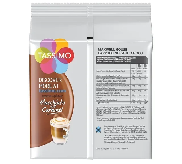 8 Κάψουλες Maxwell House Καπουτσίνο Σοκολάτα - TASSIMO