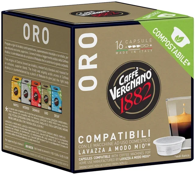 80 Komposterbara Oro A Modo Mio-kompatibla kapslar från Caffè Vergnano