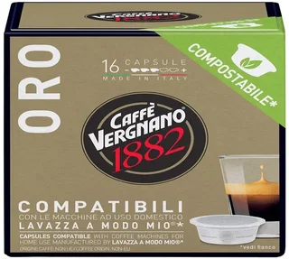 80 Kompostierbare Caffè Vergnano Oro Kapseln - A Modo Mio kompatibel