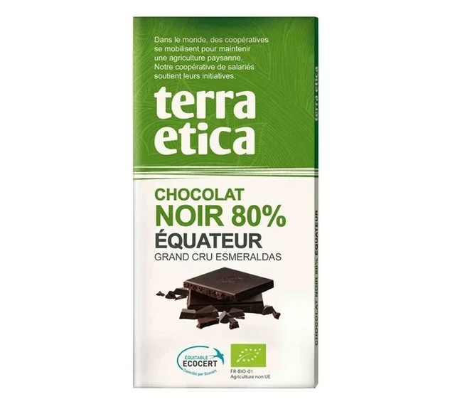80% Ecuador Organic Dark Chocolate - 100g - TERRA ETICA