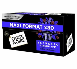 90 capsules compatible with Nespresso* Original Espresso Forte n°11 - CARTE NOIRE