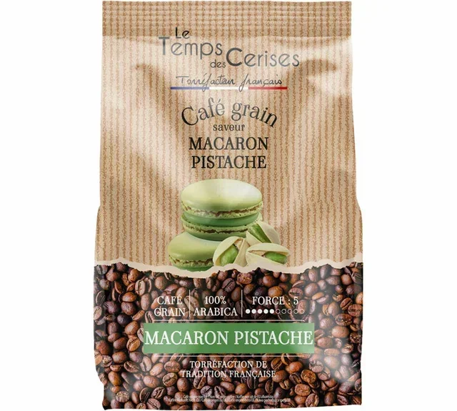 900 g - Coffee beans - Pistachio Macaron - LE TEMPS DES CERISES