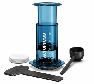 AEROPRESS Clear Blue portable coffee maker – transparent blue