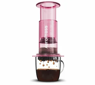 AEROPRESS Clear Pink draagbare koffiezetapparaat in transparant roze