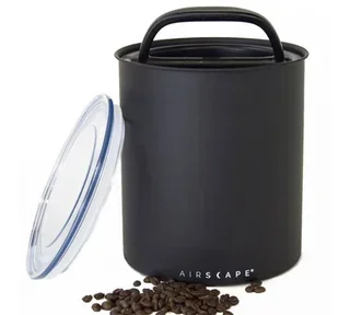 Airscape Coffee Canister 1kg - Matte Black Stainless Steel