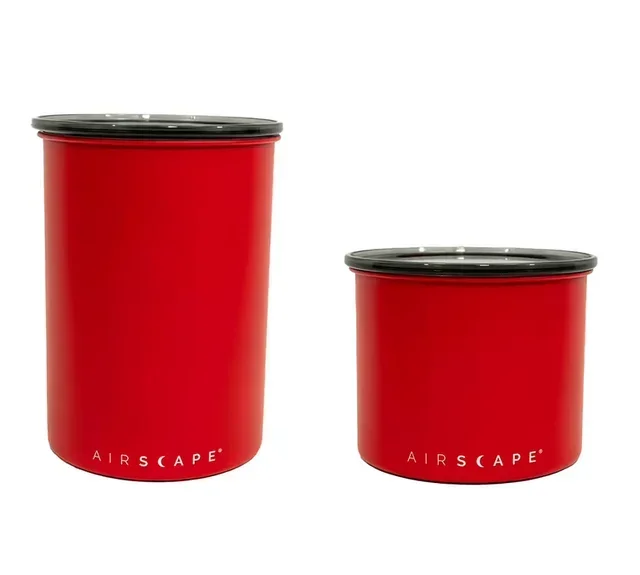 Airscape Kaffeedosen-Set matt kirschenrot Edelstahl 250g &amp; 500g