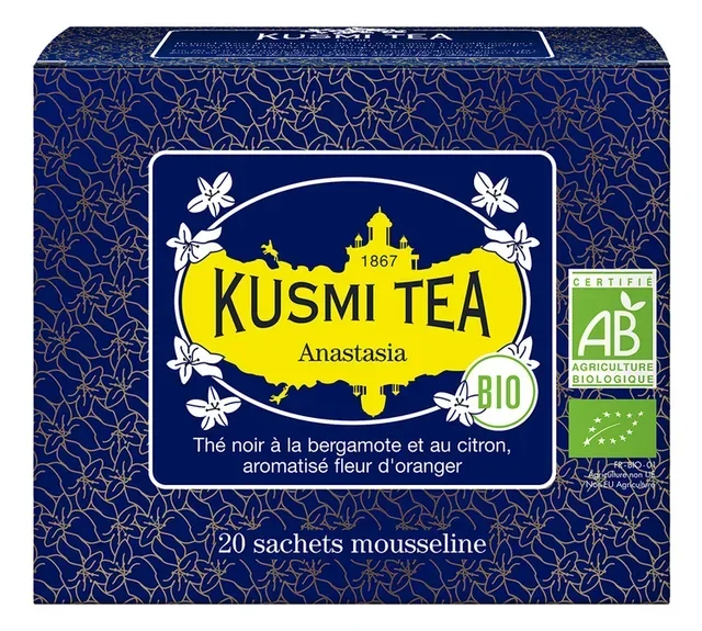 Anastasia Organic &amp; Fair Trade Black Tea - 20 tea bags - KUSMI TEA