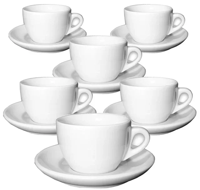 Set 6 tazze cappuccino Ancap Verona 19cl porcellana italiana con piattini