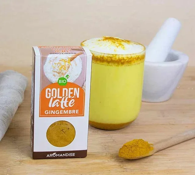Golden Latte Curcuma Gingembre Bio - Vrac 60 g - AROMANDISE